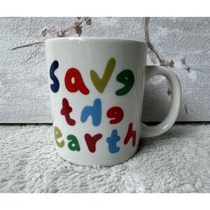 Save The Earth 10 Oz. white  and multicolor mug cup